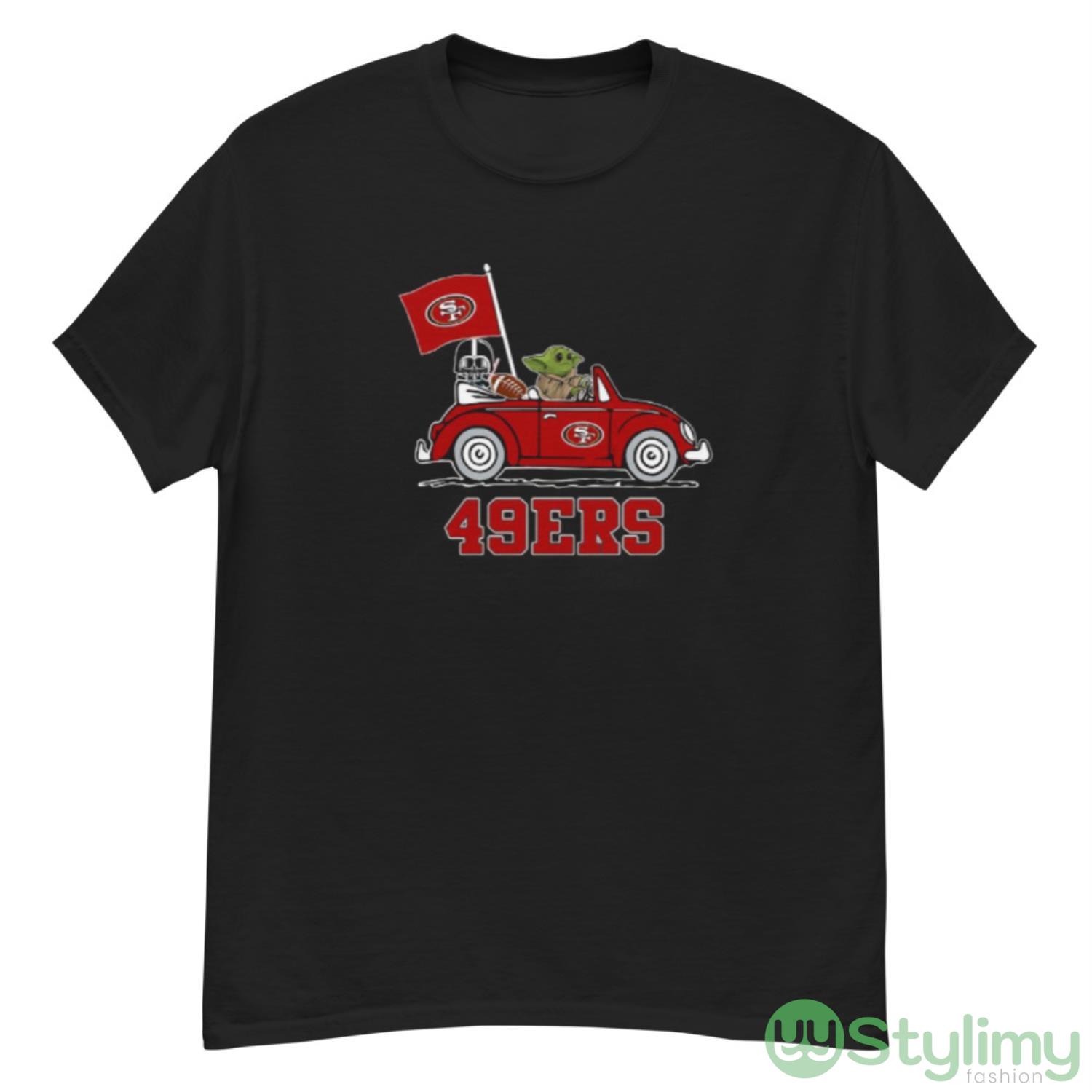 NFL Football San Francisco 49ers Darth Vader Baby Yoda Driving Star Wars Shirt 7 NFL Football San Francisco 49ers Darth Vader Baby Yoda Driving Star Wars Shirt - G500 Men’s Classic T-Shirt