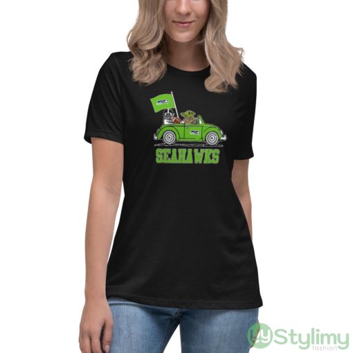 NFL Football Seattle Seahawks Darth Vader Baby Yoda Driving Star Wars Shirt