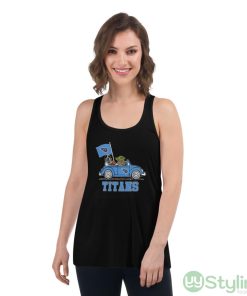 NFL Football Tennessee Titans Darth Vader Baby Yoda Driving Star Wars Shirt - Women's Flowy Racerback Tank