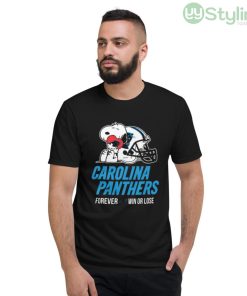 NFL The Peanuts Movie Snoopy Forever Win Or Lose Football Carolina Panthers Shirt - Short Sleeve T-Shirt