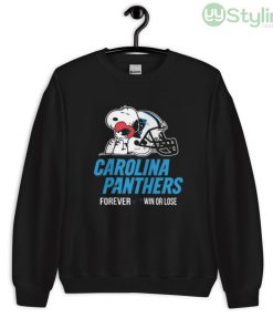 NFL The Peanuts Movie Snoopy Forever Win Or Lose Football Carolina Panthers Shirt - Unisex Crewneck Sweatshirt