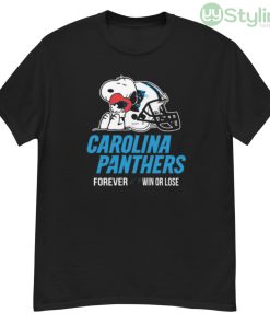 NFL The Peanuts Movie Snoopy Forever Win Or Lose Football Carolina Panthers Shirt - G500 Men’s Classic T-Shirt