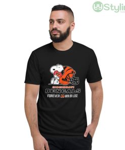 NFL The Peanuts Movie Snoopy Forever Win Or Lose Football Cincinnati Bengals Shirt - Short Sleeve T-Shirt