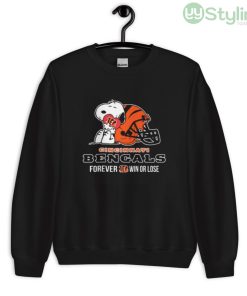 NFL The Peanuts Movie Snoopy Forever Win Or Lose Football Cincinnati Bengals Shirt - Unisex Crewneck Sweatshirt