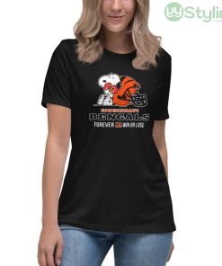 NFL The Peanuts Movie Snoopy Forever Win Or Lose Football Cincinnati Bengals Shirt - Women's Relaxed Short Sleeve Jersey Tee