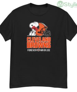 NFL The Peanuts Movie Snoopy Forever Win Or Lose Football Cleveland Browns Shirt - G500 Men’s Classic T-Shirt