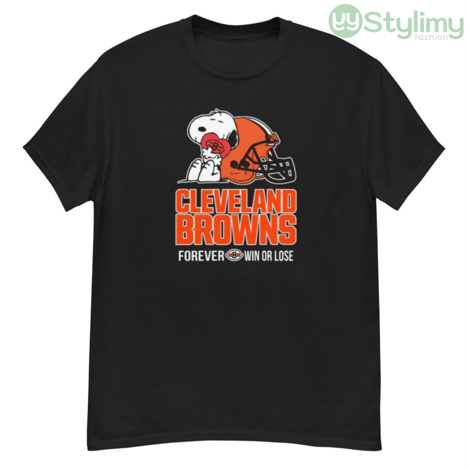 NFL The Peanuts Movie Snoopy Forever Win Or Lose Football Cleveland Browns Shirt 7 NFL The Peanuts Movie Snoopy Forever Win Or Lose Football Cleveland Browns Shirt - G500 Men’s Classic T-Shirt