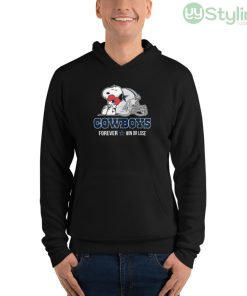 NFL The Peanuts Movie Snoopy Forever Win Or Lose Football Dallas Cowboys Shirt - Unisex Fleece Pullover Hoodie