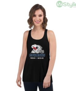 NFL The Peanuts Movie Snoopy Forever Win Or Lose Football Dallas Cowboys Shirt - Women's Flowy Racerback Tank