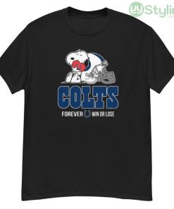 NFL The Peanuts Movie Snoopy Forever Win Or Lose Football Indianapolis Colts Shirt - G500 Men’s Classic T-Shirt