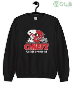 NFL The Peanuts Movie Snoopy Forever Win Or Lose Football Kansas City Chiefs Shirt - Unisex Crewneck Sweatshirt