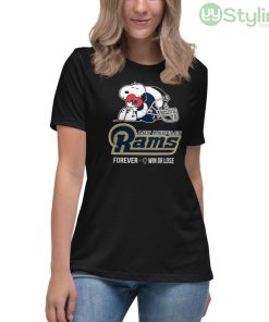 NFL The Peanuts Movie Snoopy Forever Win Or Lose Football Los Angeles Rams Shirt - Women's Relaxed Short Sleeve Jersey Tee