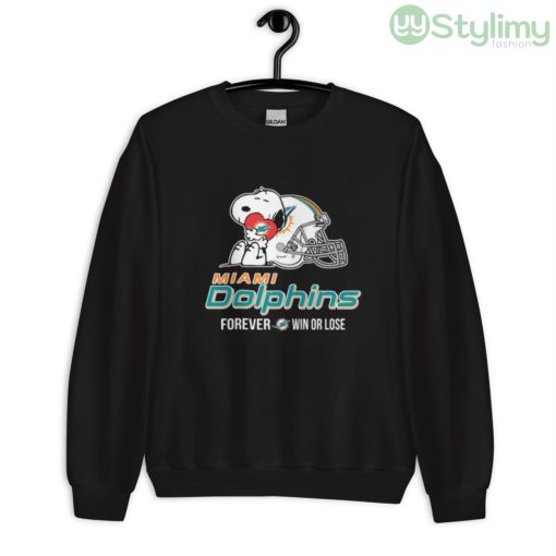 NFL The Peanuts Movie Snoopy Forever Win Or Lose Football Miami Dolphins Shirt