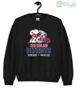 NFL The Peanuts Movie Snoopy Forever Win Or Lose Football New England Patriots Shirt - Unisex Crewneck Sweatshirt