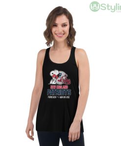 NFL The Peanuts Movie Snoopy Forever Win Or Lose Football New England Patriots Shirt - Women's Flowy Racerback Tank