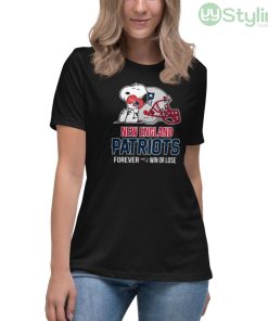 NFL The Peanuts Movie Snoopy Forever Win Or Lose Football New England Patriots Shirt - Women's Relaxed Short Sleeve Jersey Tee