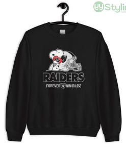 NFL The Peanuts Movie Snoopy Forever Win Or Lose Football Oakland Raiders Shirt - Unisex Crewneck Sweatshirt