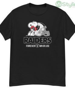 NFL The Peanuts Movie Snoopy Forever Win Or Lose Football Oakland Raiders Shirt - G500 Men’s Classic T-Shirt