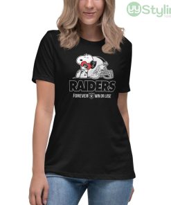 NFL The Peanuts Movie Snoopy Forever Win Or Lose Football Oakland Raiders Shirt - Women's Relaxed Short Sleeve Jersey Tee