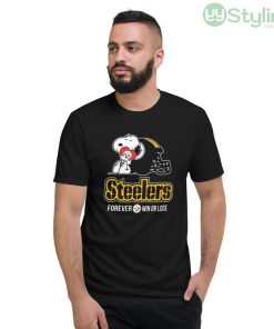 NFL The Peanuts Movie Snoopy Forever Win Or Lose Football Pittsburgh Steelers Shirt - Short Sleeve T-Shirt
