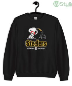 NFL The Peanuts Movie Snoopy Forever Win Or Lose Football Pittsburgh Steelers Shirt - Unisex Crewneck Sweatshirt