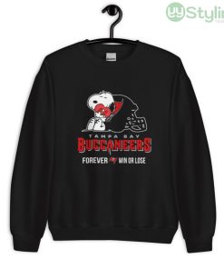 NFL The Peanuts Movie Snoopy Forever Win Or Lose Football Tampa Bay Buccaneers Shirt - Unisex Crewneck Sweatshirt