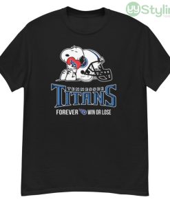 NFL The Peanuts Movie Snoopy Forever Win Or Lose Football Tennessee Titans Shirt - G500 Men’s Classic T-Shirt