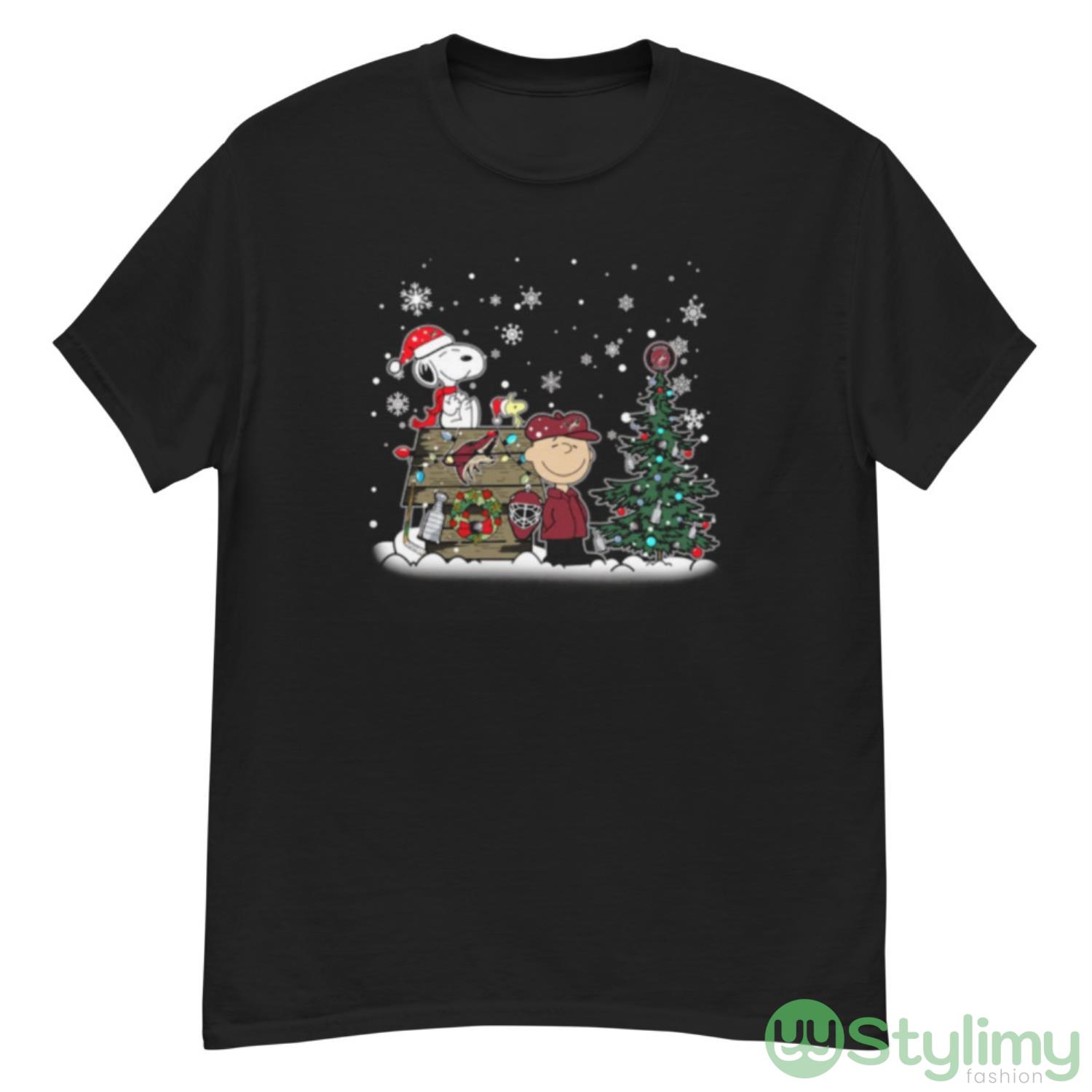 NHL Arizona Coyotes Snoopy Charlie Brown Woodstock Christmas Stanley Cup Hockey Shirt 7 NHL Arizona Coyotes Snoopy Charlie Brown Woodstock Christmas Stanley Cup Hockey Shirt - G500 Men’s Classic T-Shirt