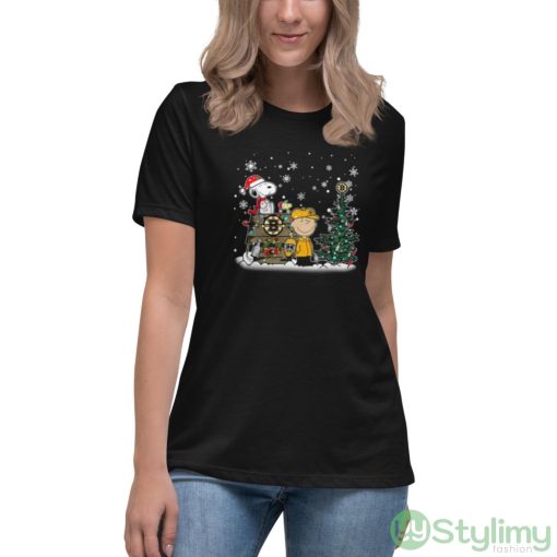 NHL Boston Bruins Snoopy Charlie Brown Woodstock Christmas Stanley Cup Hockey Shirt