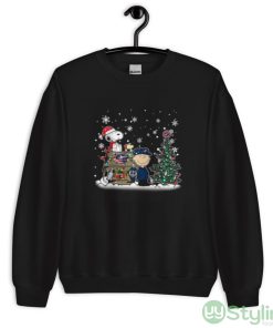 NHL Columbus Blue Jackets Snoopy Charlie Brown Woodstock Christmas Stanley Cup Hockey Shirt - Unisex Crewneck Sweatshirt
