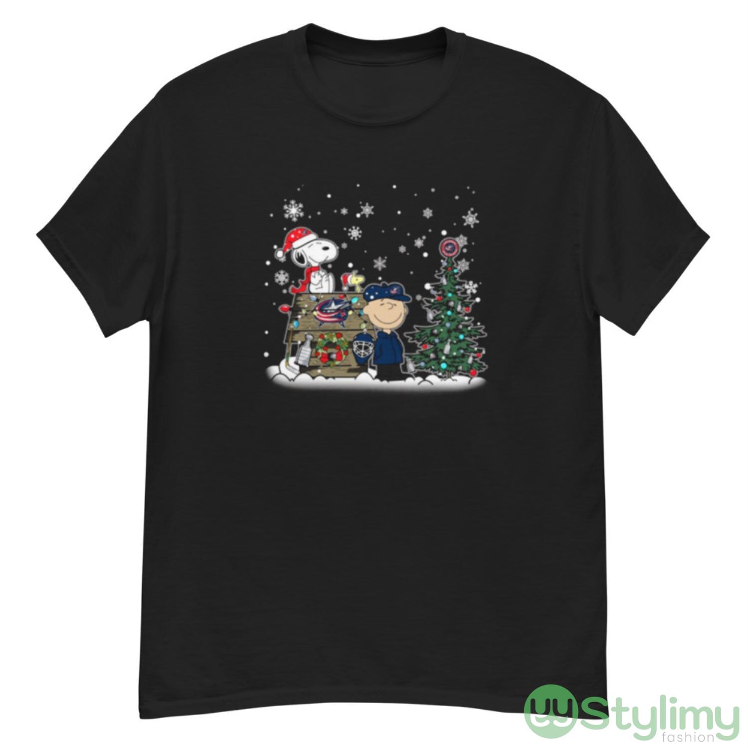 NHL Columbus Blue Jackets Snoopy Charlie Brown Woodstock Christmas Stanley Cup Hockey Shirt 7 NHL Columbus Blue Jackets Snoopy Charlie Brown Woodstock Christmas Stanley Cup Hockey Shirt - G500 Men’s Classic T-Shirt
