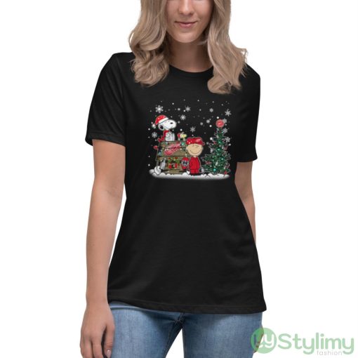 NHL Detroit Red Wings Snoopy Charlie Brown Woodstock Christmas Stanley Cup Hockey Shirt