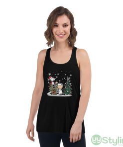 NHL Los Angeles Kings Snoopy Charlie Brown Woodstock Christmas Stanley Cup Hockey Shirt - Women's Flowy Racerback Tank