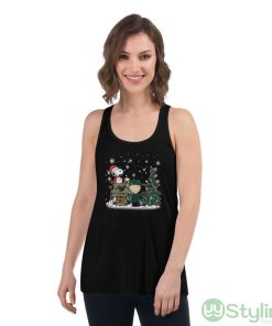 NHL Minnesota Wild Snoopy Charlie Brown Woodstock Christmas Stanley Cup Hockey Shirt - Women's Flowy Racerback Tank
