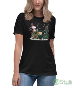 NHL Minnesota Wild Snoopy Charlie Brown Woodstock Christmas Stanley Cup Hockey Shirt - Women's Relaxed Short Sleeve Jersey Tee