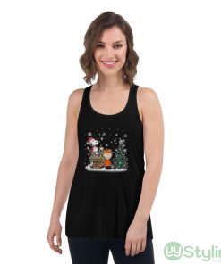 NHL New York Islanders Snoopy Charlie Brown Woodstock Christmas Stanley Cup Hockey Shirt - Women's Flowy Racerback Tank