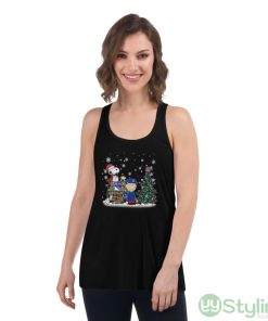 NHL New York Rangers Snoopy Charlie Brown Woodstock Christmas Stanley Cup Hockey Shirt - Women's Flowy Racerback Tank