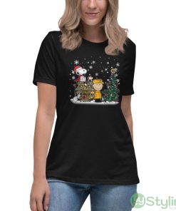 NHL Pittsburgh Penguins Snoopy Charlie Brown Woodstock Christmas Stanley Cup Hockey Shirt - Women's Relaxed Short Sleeve Jersey Tee