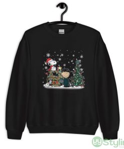 NHL San Jose Sharks Snoopy Charlie Brown Woodstock Christmas Stanley Cup Hockey Shirt - Unisex Crewneck Sweatshirt