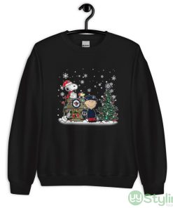 NHL Winnipeg Jets Snoopy Charlie Brown Woodstock Christmas Stanley Cup Hockey Shirt - Unisex Crewneck Sweatshirt
