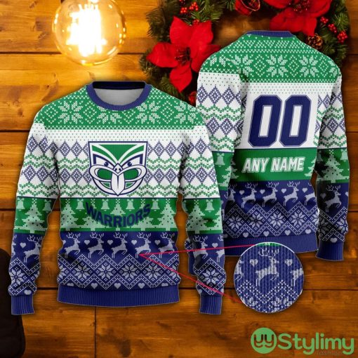 NRL New Zealand Warriors Custom Name & Number Ugly Christmas Sweater