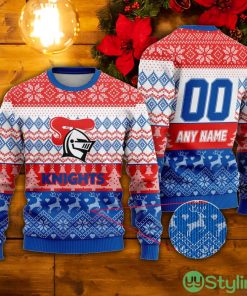 NRL Newcastle Knights Custom Name & Number Ugly Christmas Sweater Product Photo 1