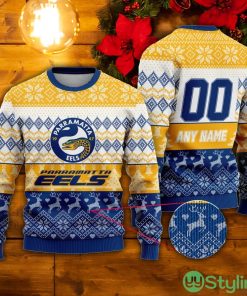NRL Parramatta Eels Custom Name & Number Ugly Christmas Sweater Product Photo 1