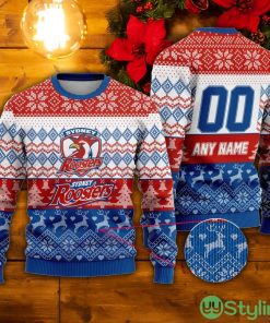 NRL Sydney Roosters Custom Name & Number Ugly Christmas Sweater Product Photo 1