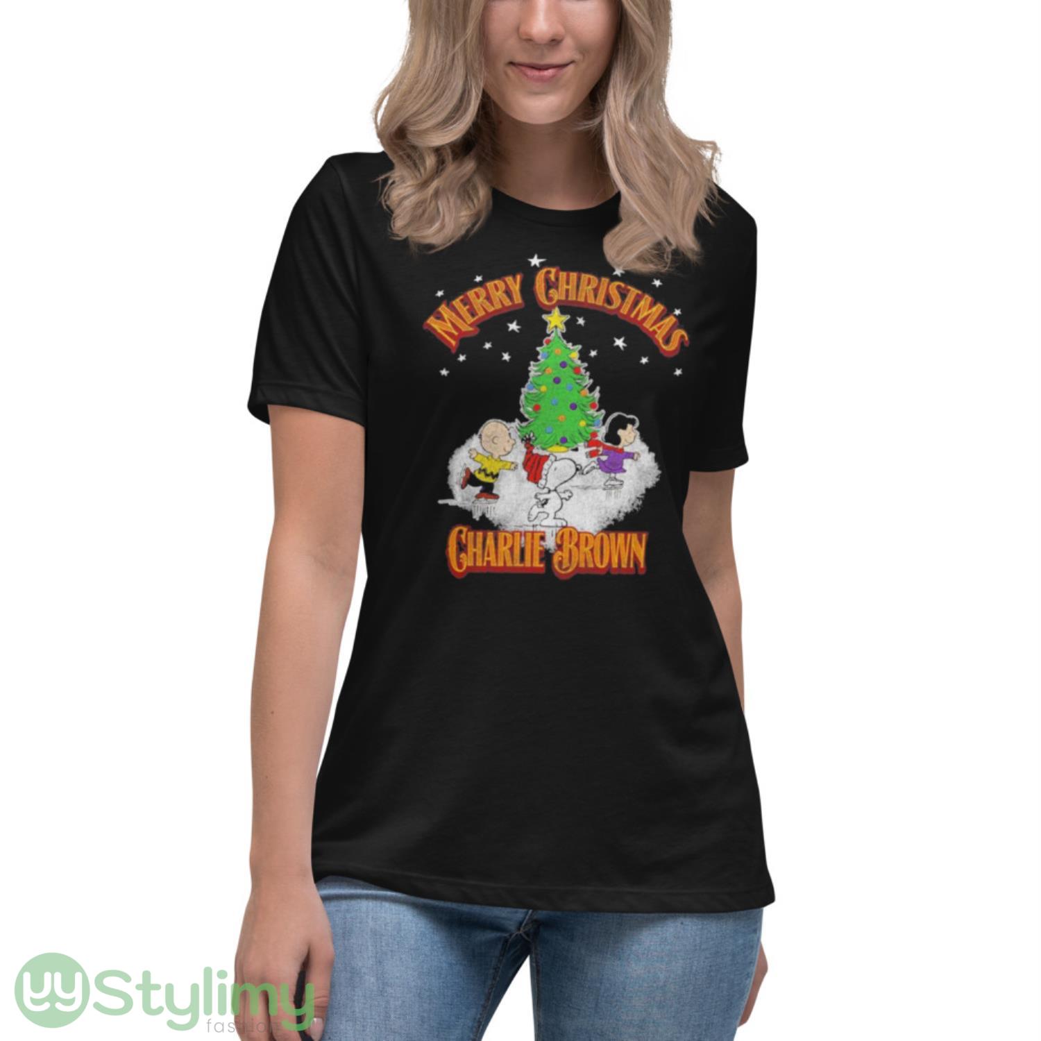 Peanuts Snoopy Charlie Brown Christmas Shirt 6 Peanuts Snoopy Charlie Brown Christmas Shirt - Women's Relaxed Short Sleeve Jersey Tee