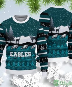 Philadelphia Eagles Christmas Reindeers Pattern Ugly Christmas Sweater Product Photo 1