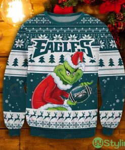 Philadelphia Eagles Grinch Ugly Christmas Sweater Product Photo 1