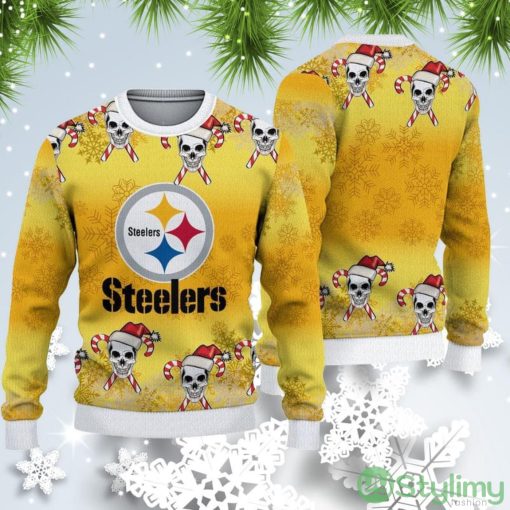 Pittsburgh Steelers Christmas Skull Ugly Christmas Sweater Product Photo 1