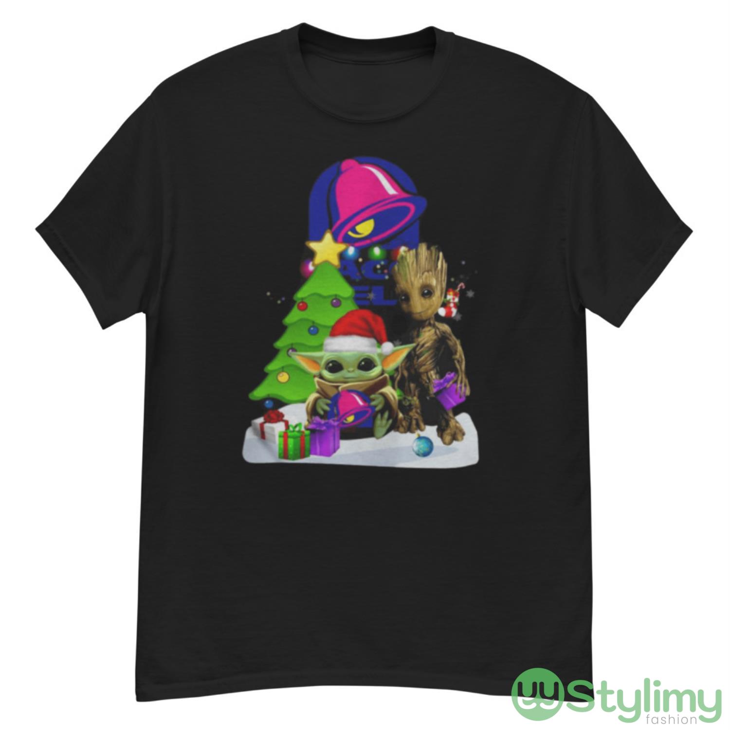 Santa Bigfoot And Baby Yoda Hug Taco Bell Snow Christmas Tree Shirt 8 Santa Bigfoot And Baby Yoda Hug Taco Bell Snow Christmas Tree Shirt - G500 Men’s Classic T-Shirt