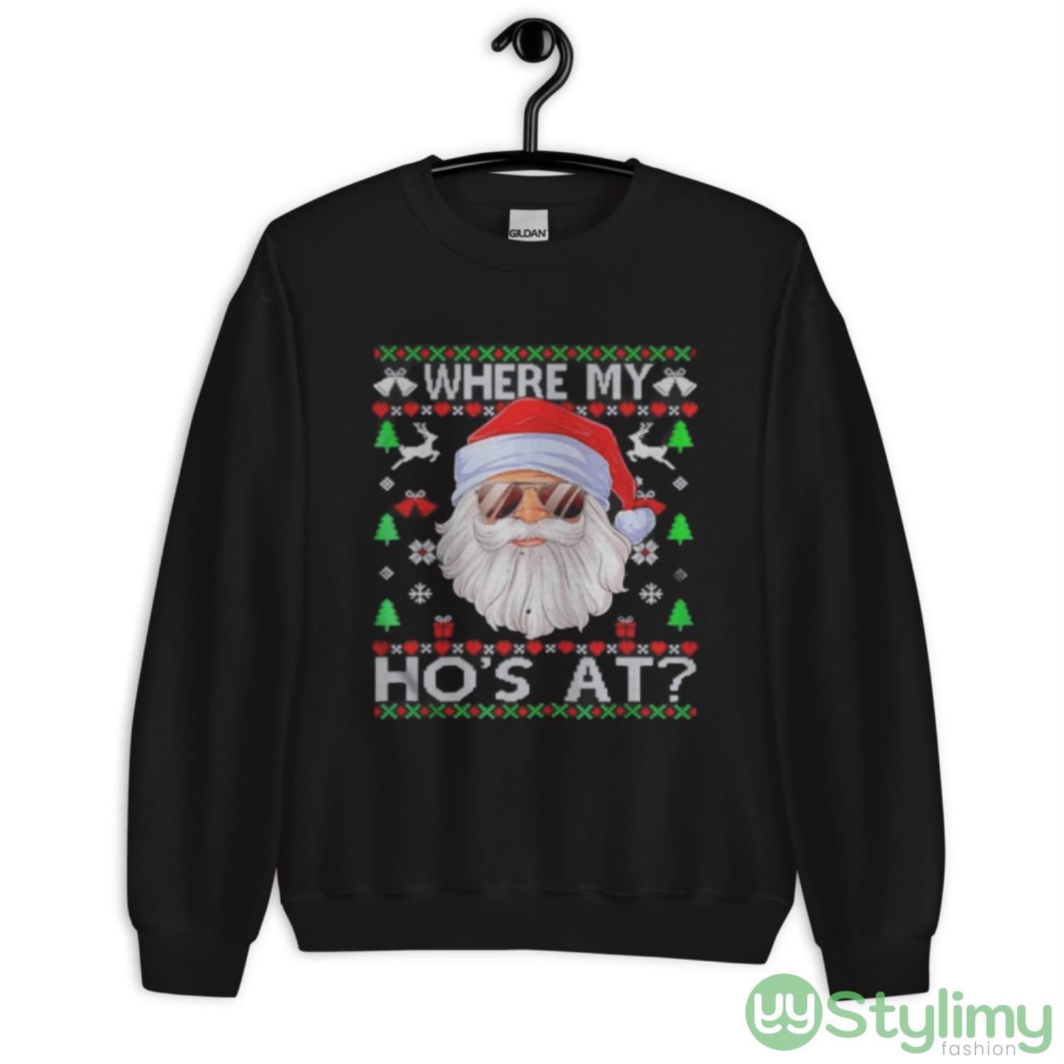 Santa Where My Hos At Christmas Shirt 3 Santa Where My Hos At Christmas Shirt - Unisex Crewneck Sweatshirt